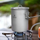 Lightweight Titanium Camping Pot 900ml with Folding Handle