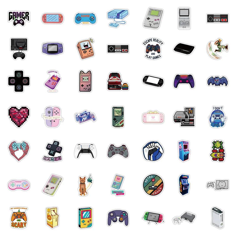 10/25/50pcs Retro Video Games Graffiti Stickers Gamepad for Gamer DIY Suitcase Phone Guitar Laptop Car Motorcycle Skateboard  ourlum.com   