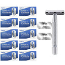 Classic Double-Blade Stainless Steel Razor for Timeless Shaving