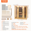 VEVOR Compact Far Infrared Hemlock Wood Sauna for Home