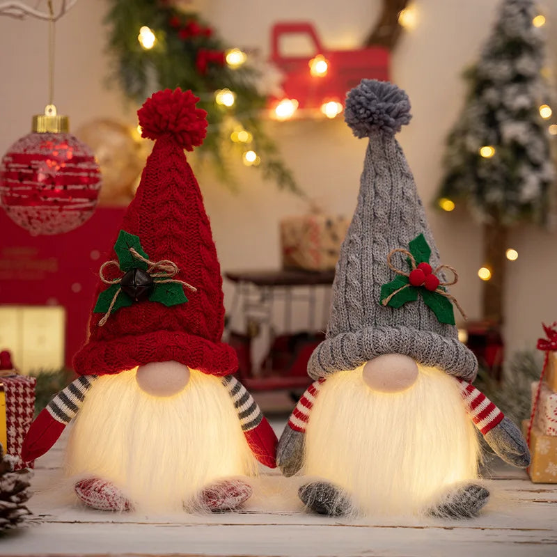 Christmas Gnome Doll Elf LED Light Xmas Ornaments - Magical Holiday Decor  ourlum.com   