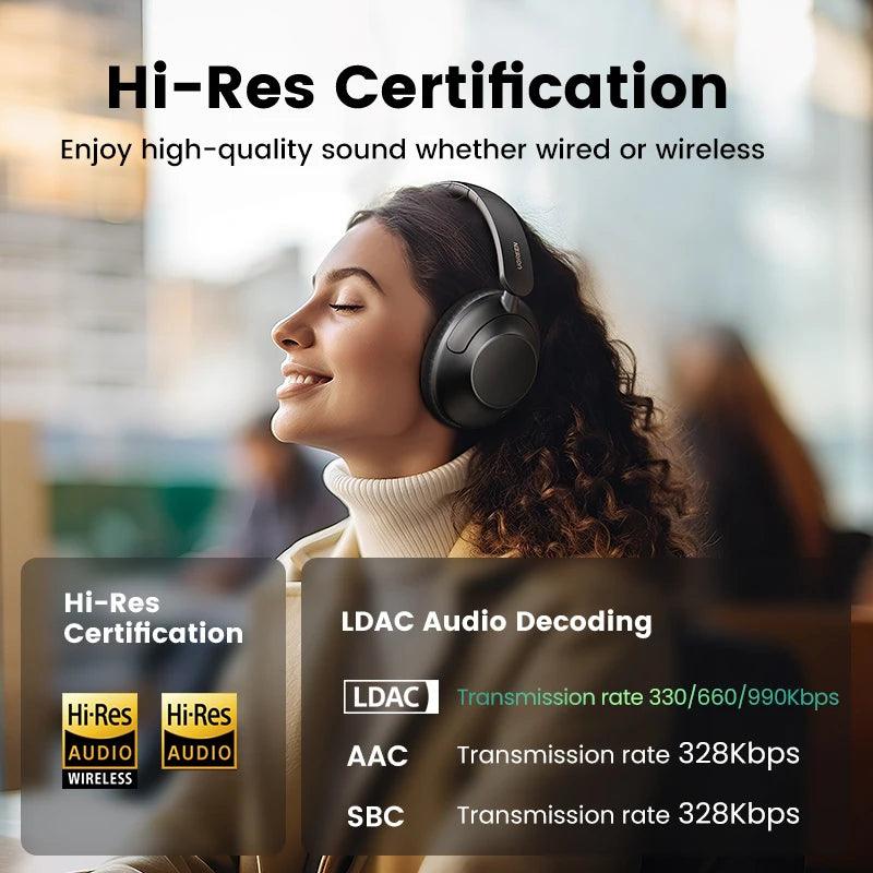 Hi-Res LDAC Sound Headphones with Dual Mic DNN Call Noise Reduction  ourlum.com   