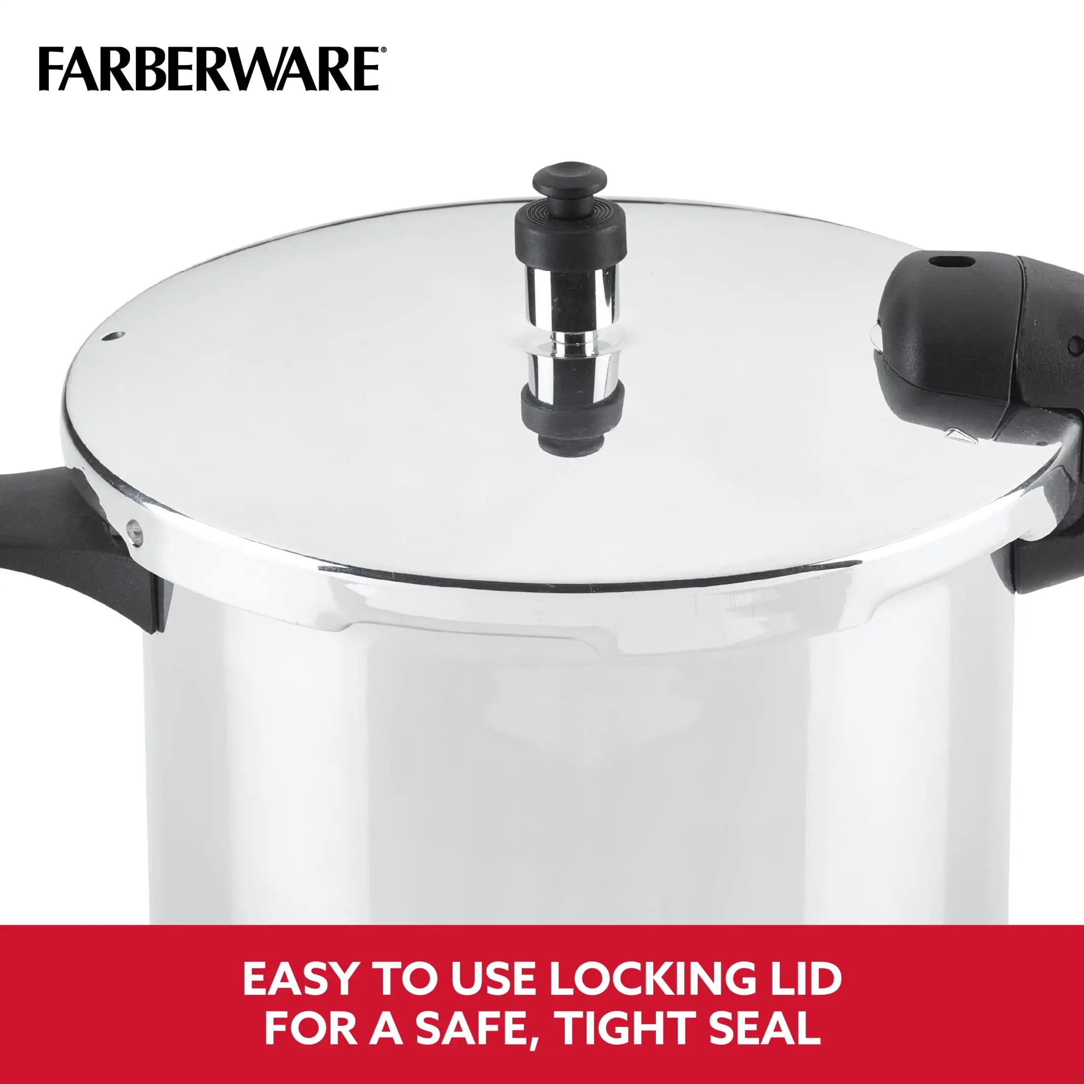 6 Quart Durable Aluminum Pressure Cooker - Easy Clean & Safe for All Stovetops