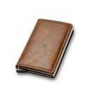 DIENQI Carbon RFID Wallet Male Mini Slim Money Card Holder