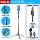 Wireless Selfie Stick Tripod Stand with LED Light - Ultimate Smartphone Photography Companion  ourlum.com Style 02  