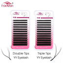 Fadvan 3D YY Shaped Lashes Extension 3 Split Tips Eyelash Soft BASF Lash C/D/DD Curl Hand-Made High Quality Premade Fan Eyelashe  ourlum.com   