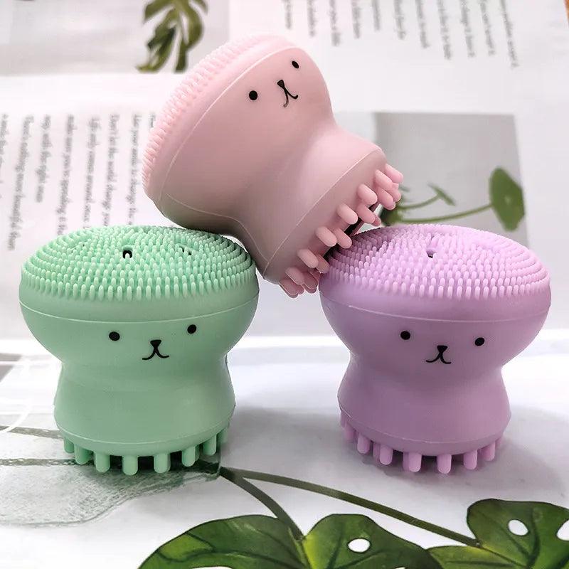 Silicone Small Octopus Face Cleaner Facial Cleaning Brush Deep Cleaning Washing Brush Massager Beauty Instrument Clean Pores  ourlum.com   