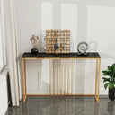 47.2 Inch Extra Long Console Table Sintered Top Gold Legs