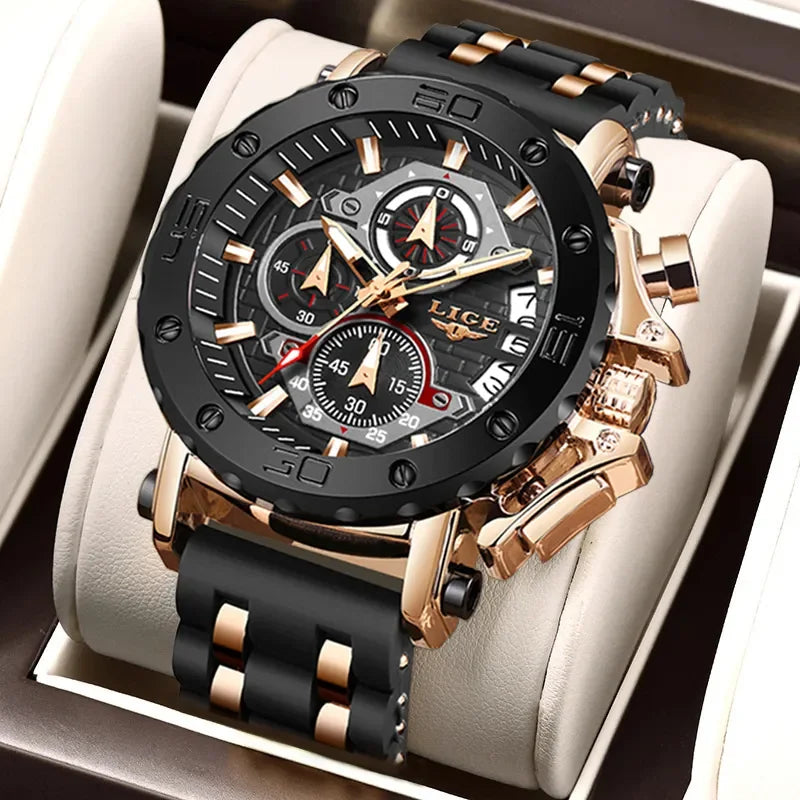 Ultimate LIGE Luxury Chronograph Sports Watch for Men - Bold Style and Functionality  OurLum.com   