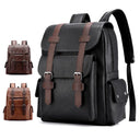 2023 Men Backpack PU Leather Bagpack Large Laptop Backpacks