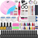 Glamorous Nail Art Kit with UV LED Lamp and Tools Set