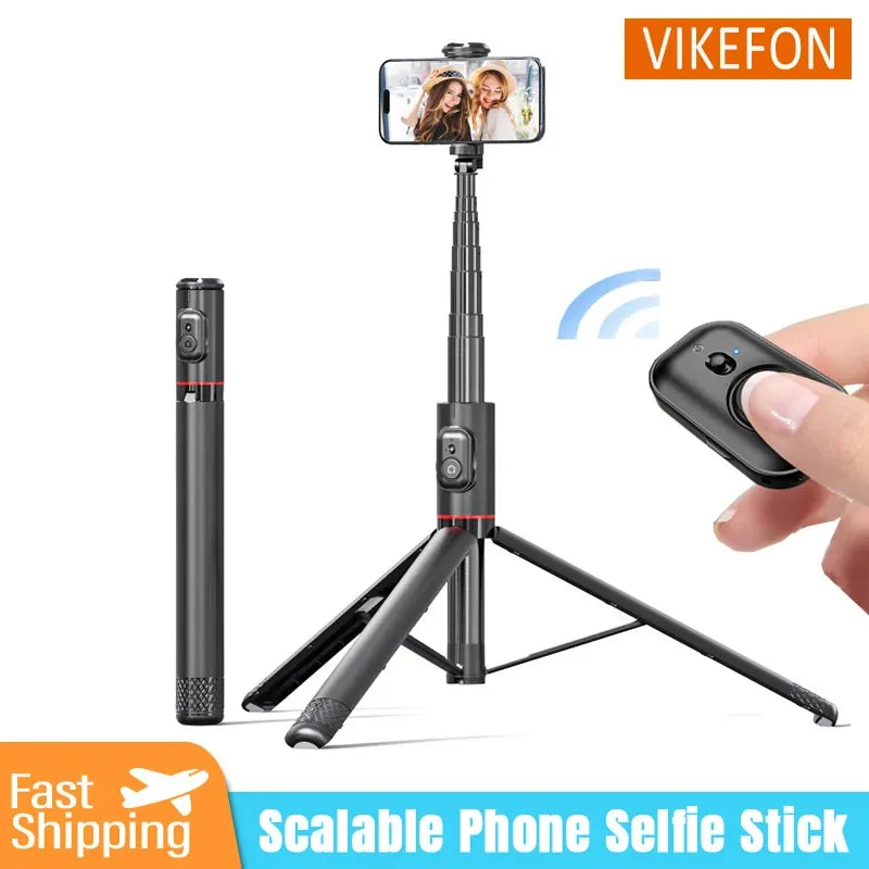 Selfie Stick 1.83m Aluminum Alloy Telescopic Stick Tripod with Bluetooth Remote for Smartphones Video Recording Live Streaming