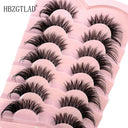 NEW 7Pairs Lashes manga Lashes 3D Clear Band Lashes Natural Look Wispy Mink Eyelashes Fluffy Cat Eye Lashes Pack Fake Eyelashes  ourlum.com 7pairsLF16  