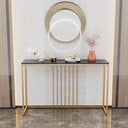 47.2 Inch Extra Long Console Table Sintered Top Gold Legs