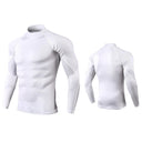 Men's Turtleneck Quick dry Long-Sleeved Compression Long Sleeved Sports Fitness Tight T-shirt Running Casual Spring and Autumn