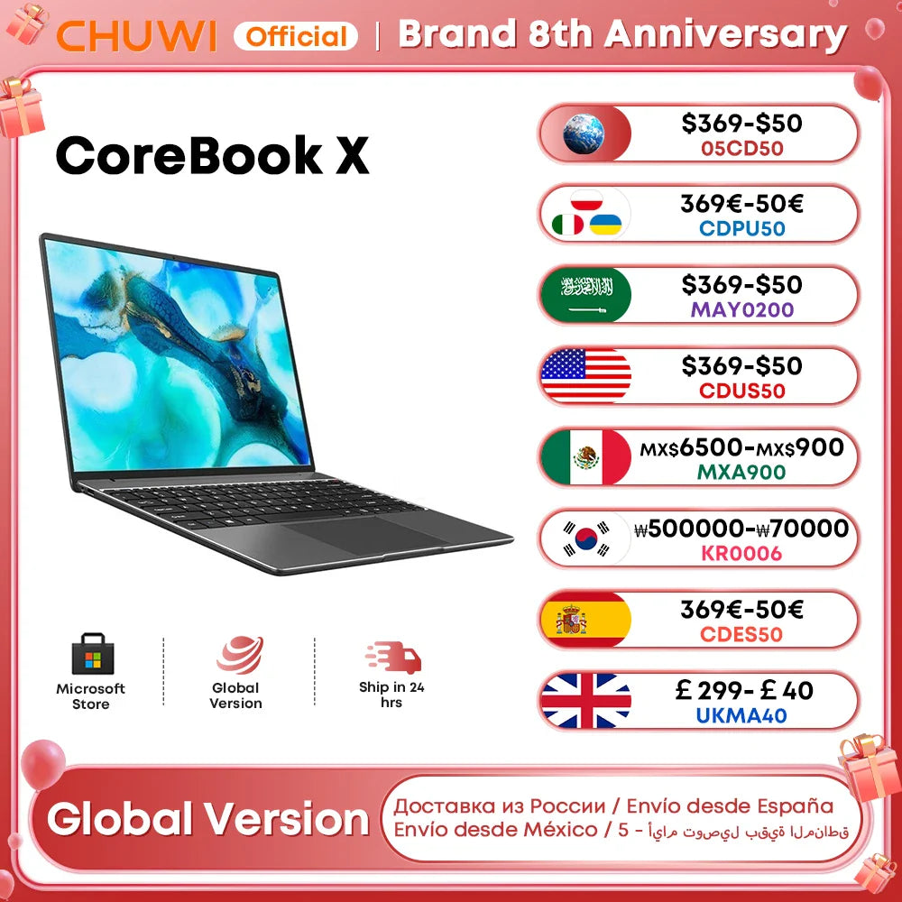 CHUWI CoreBook X Gaming Laptop 14.1 inch FHD IPS Screen Intel Six Cores i3-1215U Core UP to 3.70 Ghz Notebook 16GB RAM 512GB SSD  ourlum.com i3-1215U 16G 512G us CHINA
