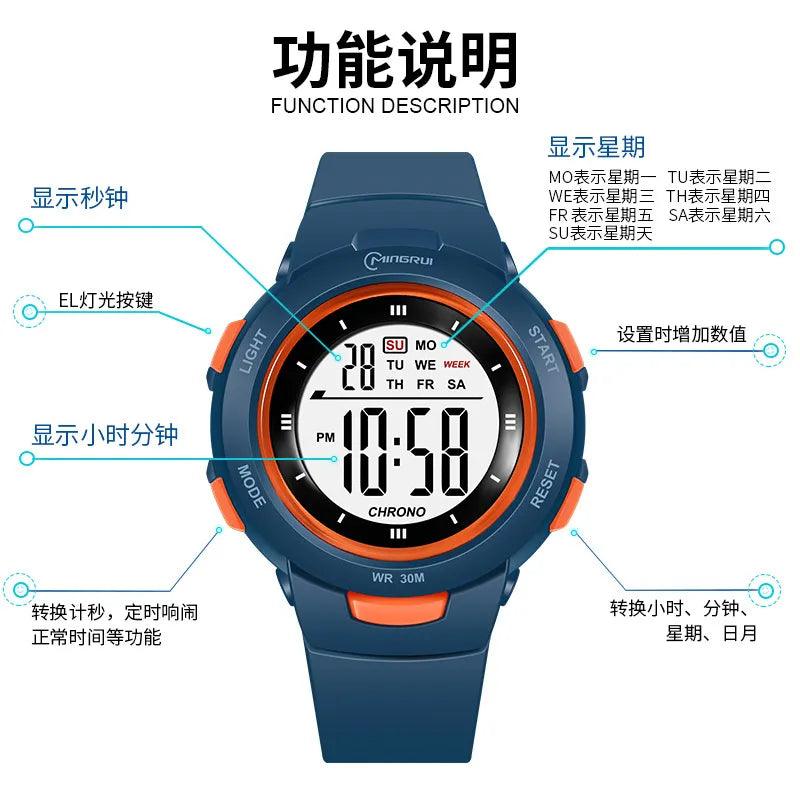 Youthful Glow Kids Waterproof Smart Watch with Alarm - Fashionable Luminous Timepiece for Boys and Girls  ourlum.com   