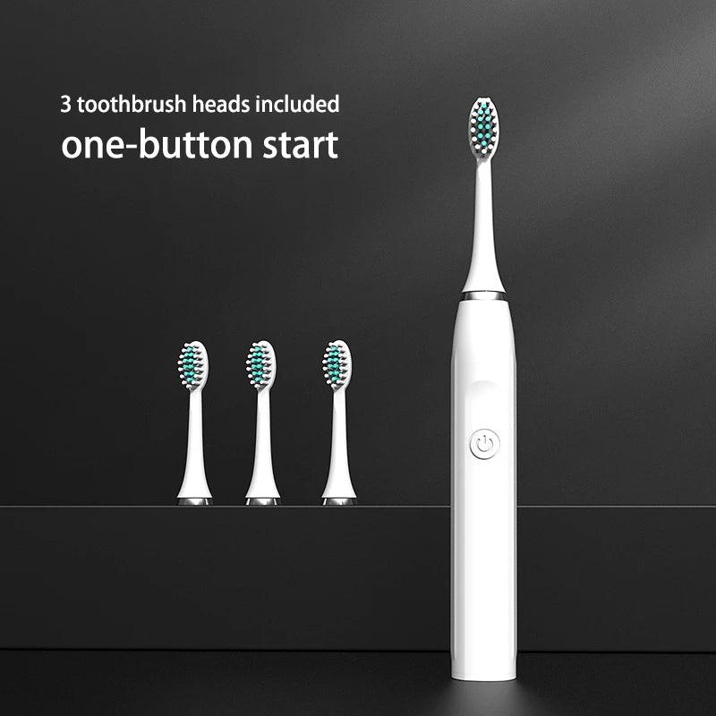 Ultimate Sonic Electric Toothbrush for All Ages - Vibrant Whitening, Waterproof, 3 Brush Heads, Battery Operated  ourlum.com   