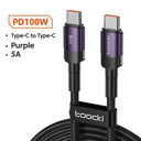 PD USB Type C to Type C Fast Charging Cable for Macbook, Samsung,  - 1M 2M 3M Lengths  ourlum.com Purple 100W 0.5m 