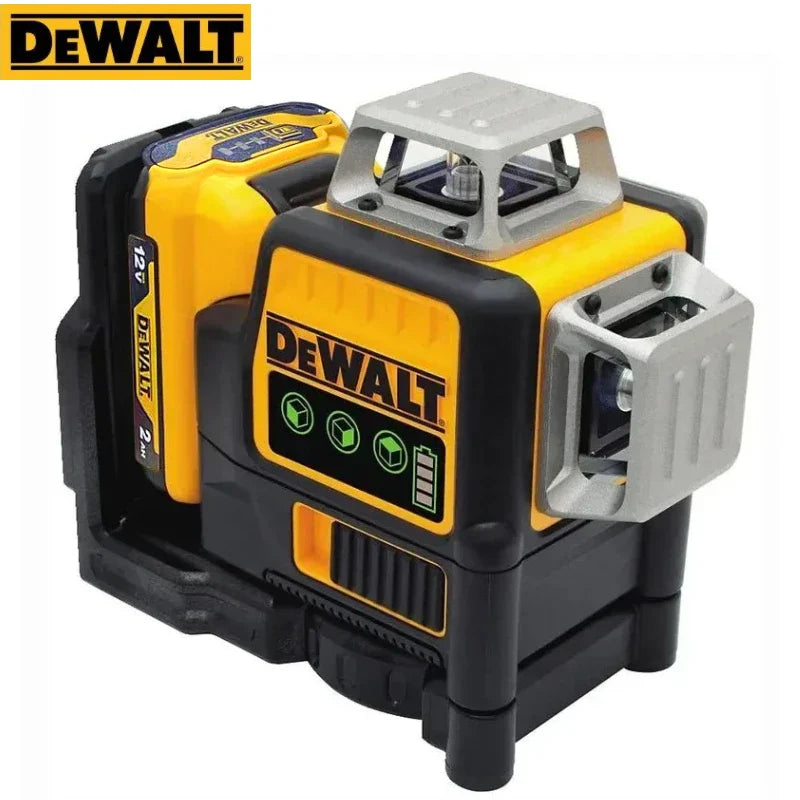 Dewalt 3 Sides*360 Degree Vertical 12 Lines Laser Level Horizontal Green Light Level Meter Outdoor For Dewalt 12V Battery