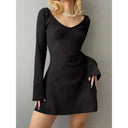 Women's Autumn V-Neck Mini Dress Chic Style and Comfort