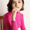 Turtleneck Sweater Women Autumn Winter Slim Pullover Jumper