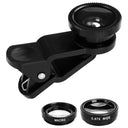 3in1 Fisheye Wide Angle Micro Camera Lens for IPhone Xiaomi Redmi 3IN1 Zoom Fish Eye Len on Smartphone Lenses with Phone Clip