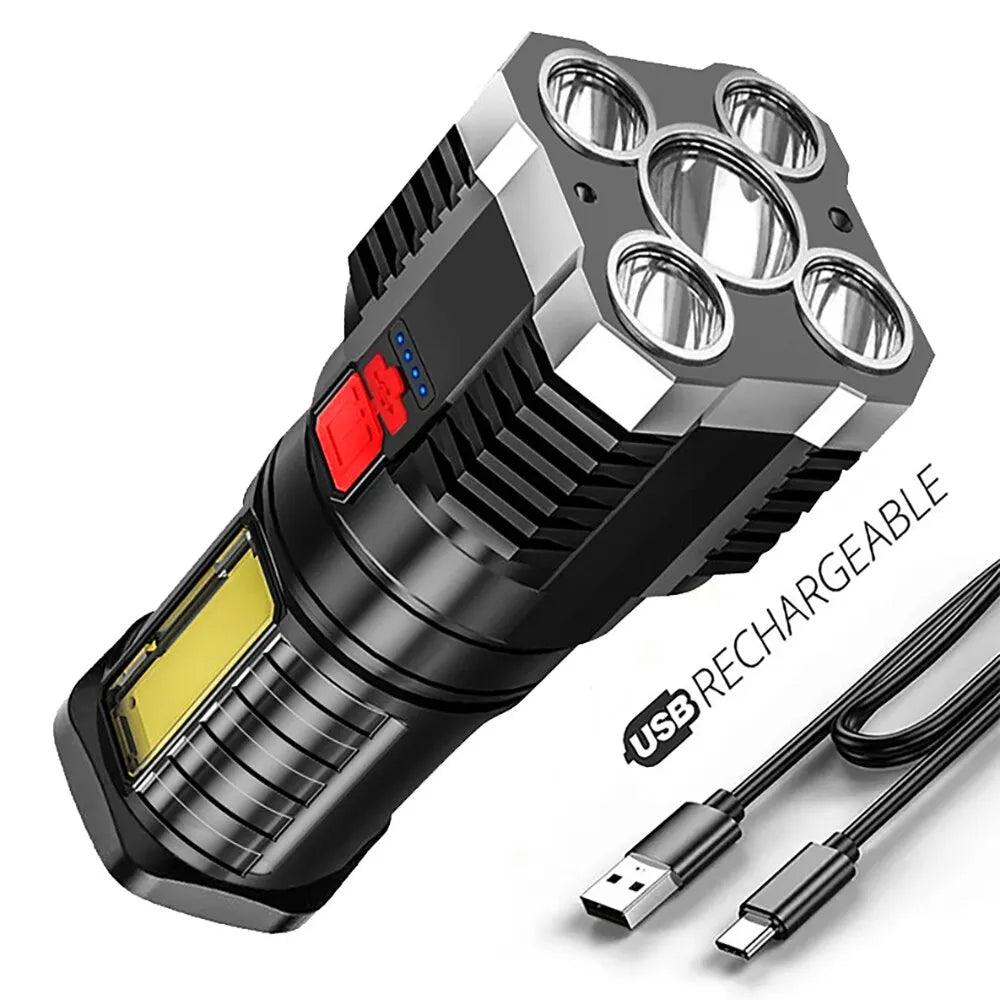 Adventure Pro Rechargeable LED Flashlight with Side Light - 3 Lighting Modes  ourlum.com Default Title  