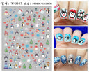 Festive Santa & Snowman Nail Art Stickers for Manicures