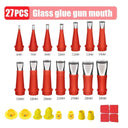 Stainless Steel Caulk Nozzle Applicator With Base Caulking Finisher Sealant Finishing   Bathroom Sink Nozzle Adhesive Pistol  ourlum.com 27PCS  