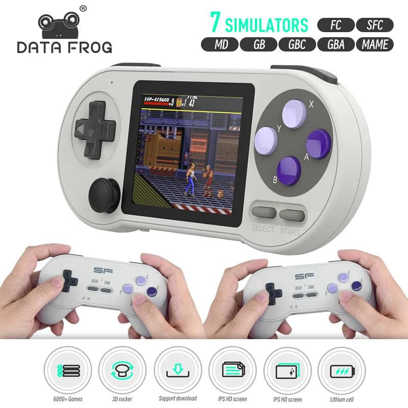 DATA FROG SF2000 Portable Handheld Game Console 3 inch IPS Retro Game Consoles Built-in 6000 Games Retro Video Games For Kids  ourlum.com   