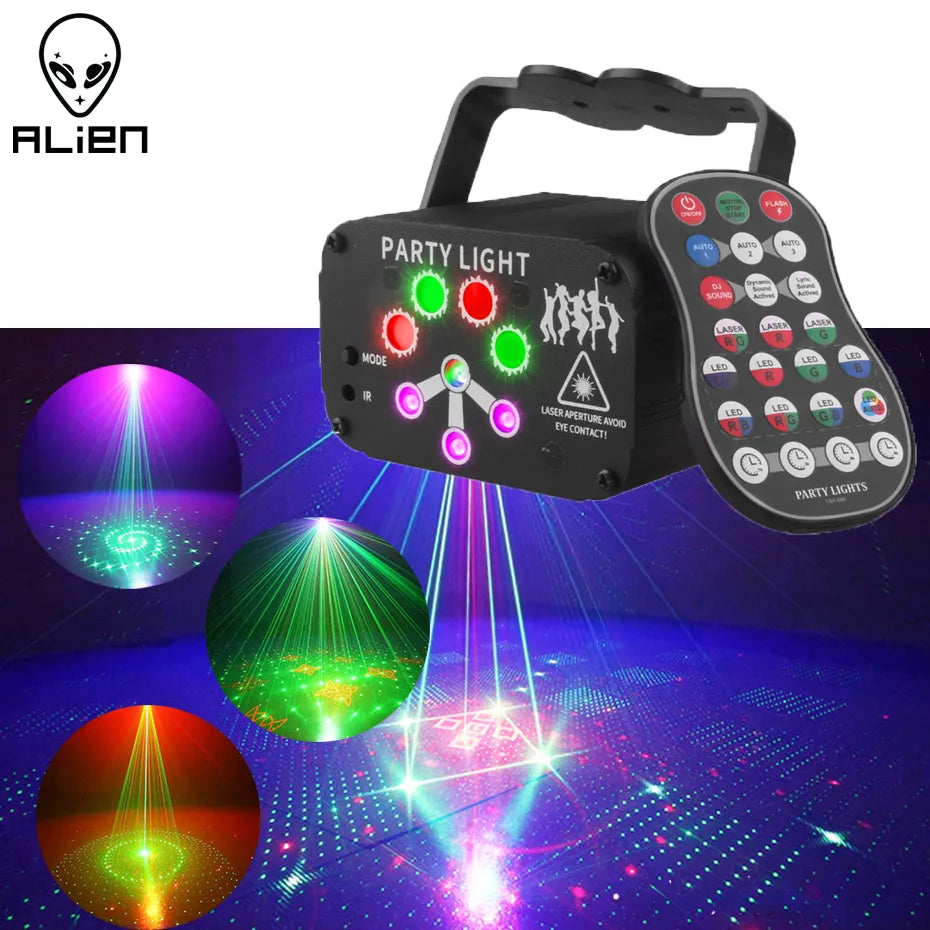 ALIEN RGB Laser Light Projector: Portable Party Lamp with Remote  ourlum.com   