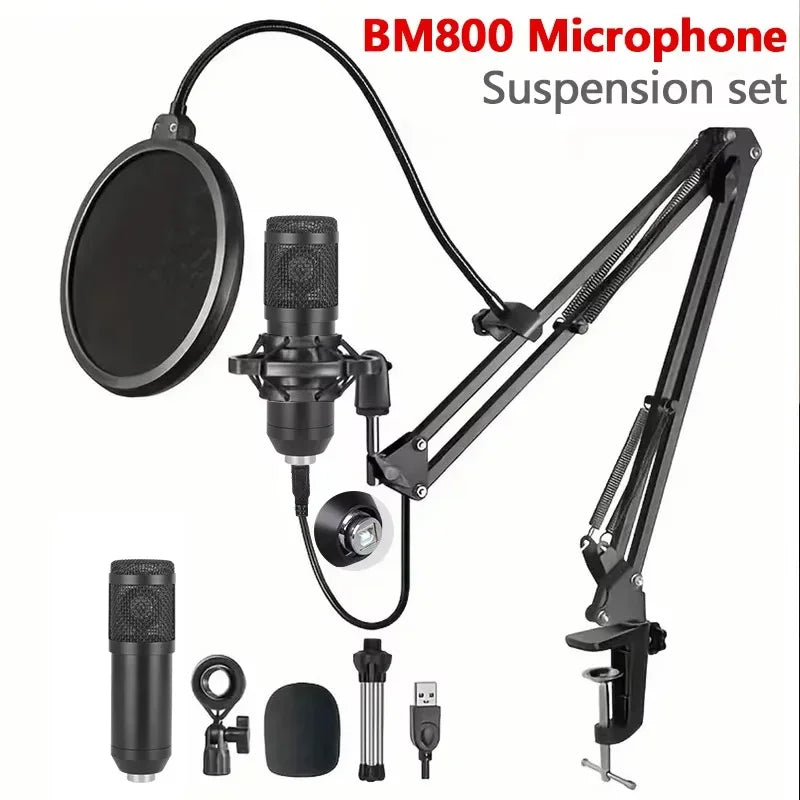 BM-800 USB Recording Microphone Professional Condenser Mic Kit with Articulated Arm For Gaming Podcasting Streaming Youtube