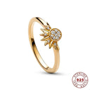 Celestial Crystal Blue Moon & Sun Ring Elegant Style