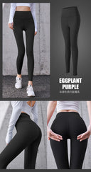 High-Waisted Ribbed Yoga Leggings for Women Seamless Tummy Control