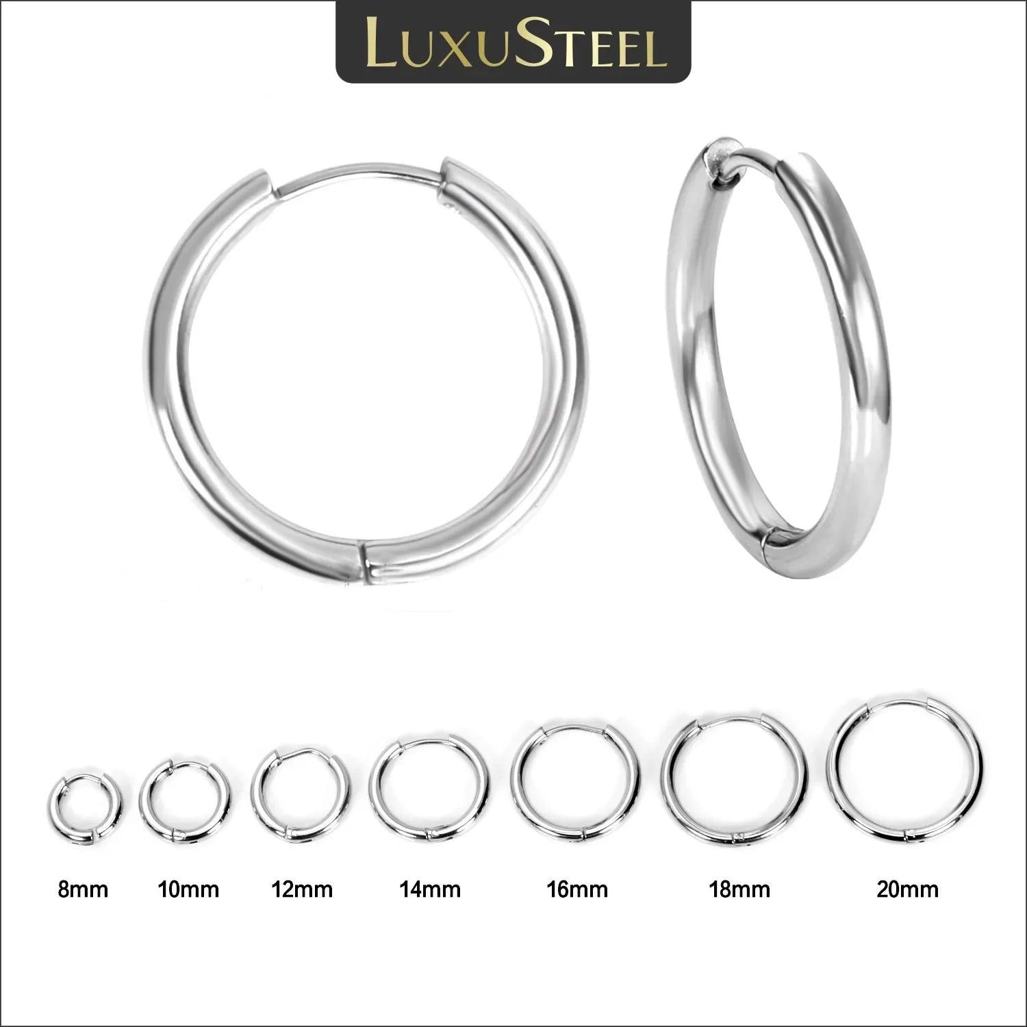 Stainless Steel Round Circle Hoop Earrings Set for Men and Women  ourlum.com   