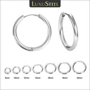 Stainless Steel Round Circle Hoop Earrings Set for Men Women