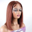 Vibrant Pink Bob Lace Front Wig With Blonde Straight Hair