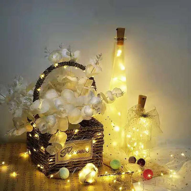 Twinkle up your celebrations with the Battery Operated Cork Bottle LED Light Bar for Birthday Parties, Wine Bottle Decor, and More!  ourlum.com   
