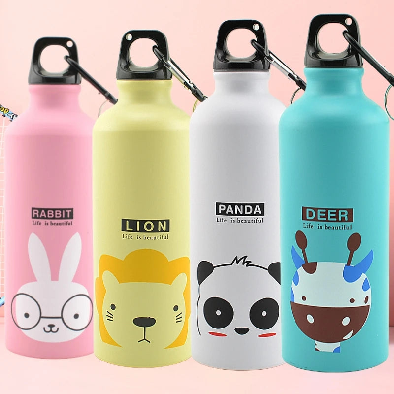 Charming Animal-Themed Portable Water Bottle for Kids and Adults - Ideal for Outdoor Adventures, School, and Sports