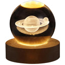 USB LED night light, Galaxy Crystal Ball lamp, 3D planet moon lamp, home decoration valentines day gift  ourlum.com Saturn-A  