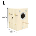 Wood Bird House Parrot Breeding Box: Natural Wood Resting Spot for Birds  ourlum.com B-L  