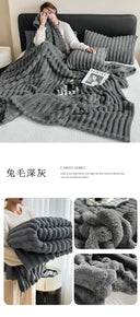 Light Luxury Rabbit Plush Blanket Sofa Cover Winter Gifts