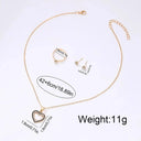 Heart Jewelry Set & Luxury Watch Stylish Rhinestone Accessories