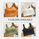 Seamless Crop Tops for Women with Built-In Bra Support