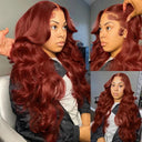 Luxury Brazilian Body Wave HD Lace Front Wig Reddish Brown