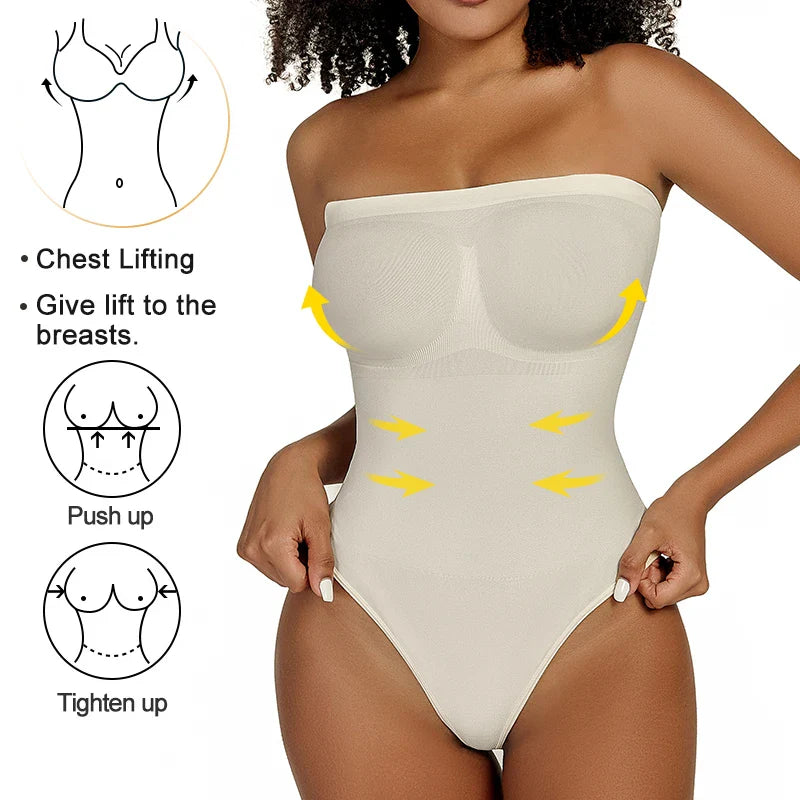 Sexy Strapless Bodysuit: Tummy Control, Butt Lifter Shapewear for All Sizes