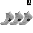 Ultimate Performance Anti-Slip Cotton Sport Socks for Men and Women - Ideal for Soccer, Basketball, and More  ourlum.com 3pairs-short-grey  