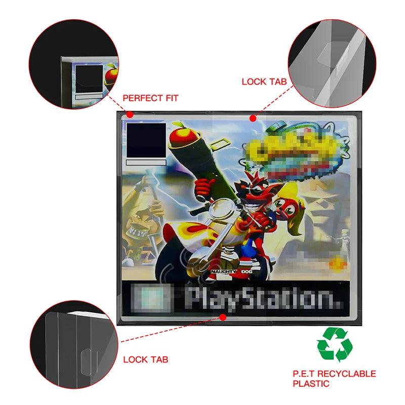 Card Cartridge Clear Display Storage Box Protectors for PLAYSTATION 1 PS1 CD Video Games  ourlum.com   