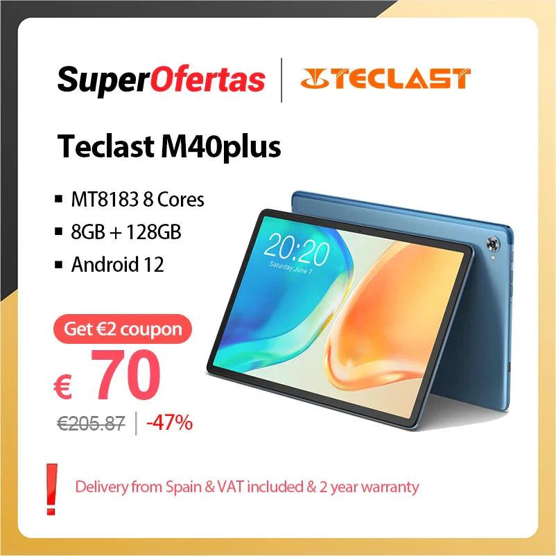 Teclast M40 Plus 10.1 Inch Android 12 Tablet 8GB RAM 128GB ROM 1920x1200 FHD MT8183 8 Cores GPS Type-C Metal Body Tablet for Kid  ourlum.com   